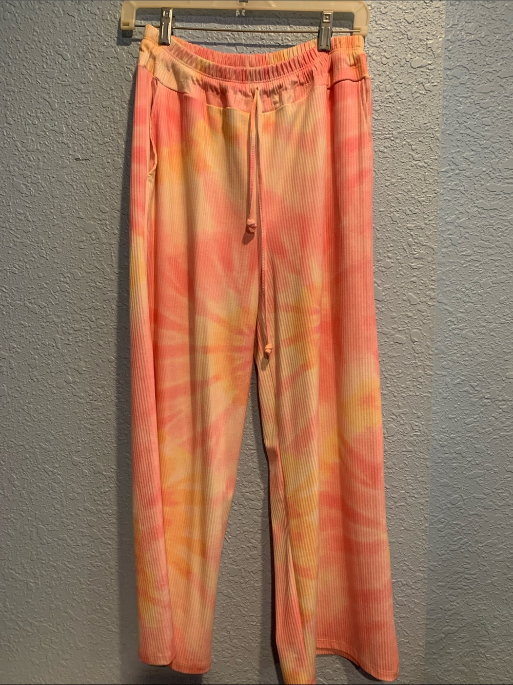 Marshalls Pink & Yellow Tie-Dye Ribbed Joggers